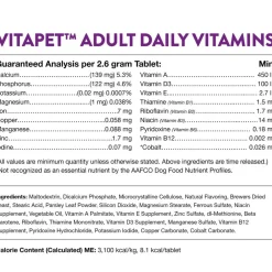 NaturVet VitaPet Adult Plus Breath Aid Chewable Tablets Multivitamin for Dogs