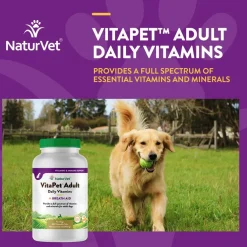 NaturVet VitaPet Adult Plus Breath Aid Chewable Tablets Multivitamin for Dogs