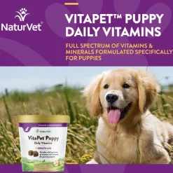NaturVet VitaPet Puppy Daily Vitamins Plus Breath Aid Soft Chews for Puppies, 70 count
