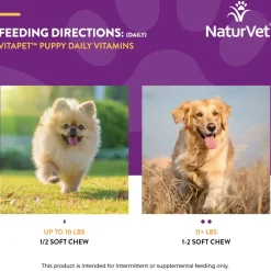 NaturVet VitaPet Puppy Daily Vitamins Plus Breath Aid Soft Chews for Puppies, 70 count