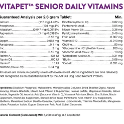 NaturVet VitaPet Senior Daily Vitamins Plus Glucosamine Dog Supplement, 60 count