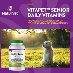 NaturVet VitaPet Senior Daily Vitamins Plus Glucosamine Dog Supplement, 60 count