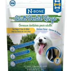 N-Bone Adult Dental Rings Dog Chew Chicken Flavor, 7 count