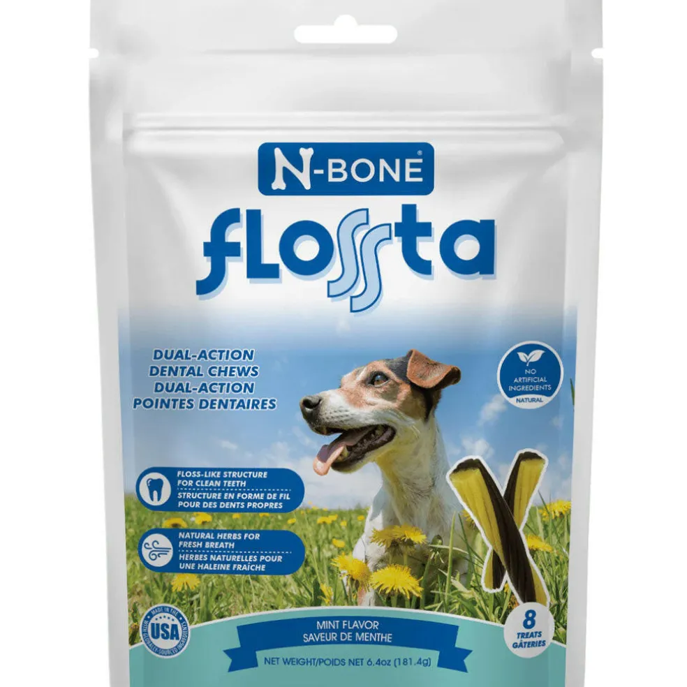 N-Bone FLOSSta Dual Action Mint Flavor Dental Dog Chews