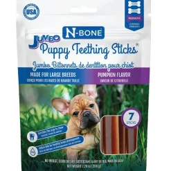 N-Bone Jumbo Puppy Teething Sticks Pumpkin Flavor Dog Treats, 7 count