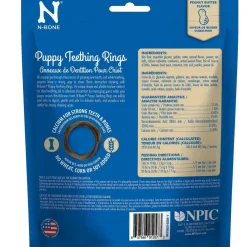 N-Bone Puppy Teething Rings, Peanut Butter Flavor, 3 count