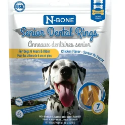 N-Bone Senior Dogs 6+ & Over Dental Rings Chicken Flavor, 7 count