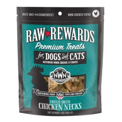 Northwest Naturals Freeze-Dried Chicken Necks Treats for Dogs & Cats (4 oz)