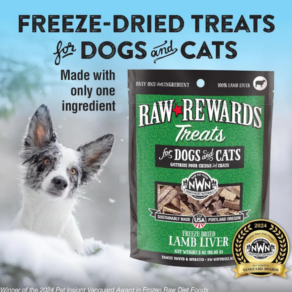 Northwest Naturals Freeze-Dried Lamb Liver Treats for Dogs & Cats (3 oz)