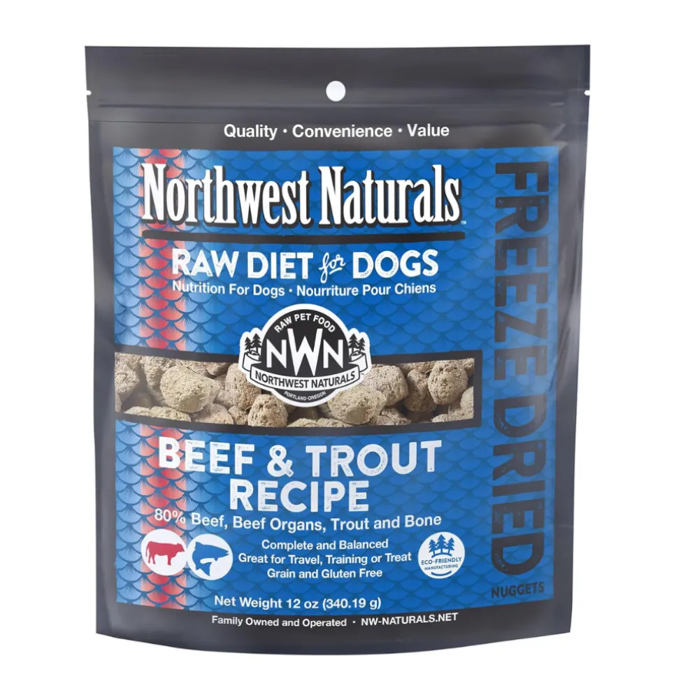 Northwest Naturals Freeze-Dried Nuggets Beef & Trout Recipe Raw Diets for Dogs
