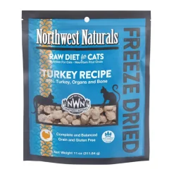 Northwest Naturals Freeze-Dried Turkey Recipe Raw Diets for Cats (11 oz)