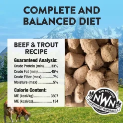 Northwest Naturals Freeze-Dried Beef & Trout Recipe Raw Diets for Cats (11 oz)
