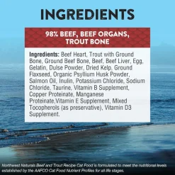 Northwest Naturals Freeze-Dried Beef & Trout Recipe Raw Diets for Cats (11 oz)