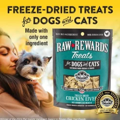 Northwest Naturals Freeze-Dried Chicken Liver Treats for Dogs & Cats (3 oz)