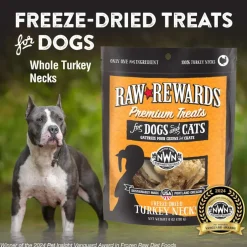 Northwest Naturals Freeze-Dried Turkey Necks Treats for Dogs & Cats (6 oz)