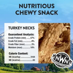 Northwest Naturals Freeze-Dried Turkey Necks Treats for Dogs & Cats (6 oz)