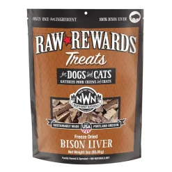 Northwest Naturals Freeze-Dried Bison Liver Treats for Dogs & Cats (3 oz)