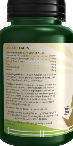 NOW Pets Joint Support Dog & Cat Supplement, 90 count