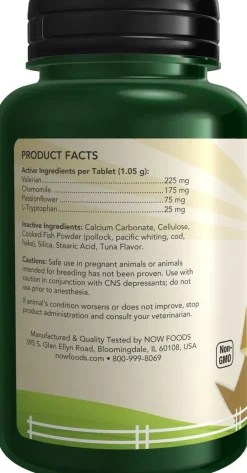 NOW Pets Relaxant for Dog & Cat, 90 ct