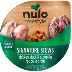 Nulo Freestyle Signature Stews Grain-Free Wet Cat Food Chicken, Duck & Pumpkin, 2.8-oz case of 24
