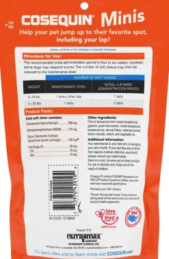 Nutramax Cosequin Minis Maximum Strength Joint Health Supplement - With Glucosamine, Chondroitin, MSM, and Omega-3's, 45 Soft Chews