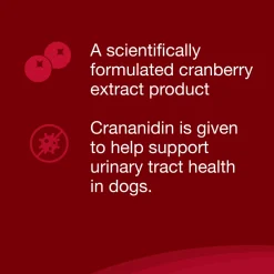 Nutramax Crananidin Cranberry Extract Urinary Tract Health Supplement for Dogs, 75 Chewable Tablets