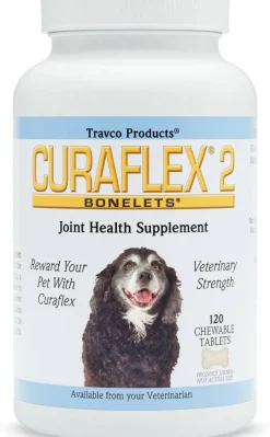 Nutramax Curaflex 2 Joint Health Supplement for Dogs, 120 Chewable Tablets