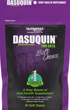 Nutramax Dasuquin Joint Health Supplement for Cats - With Glucosamine, Chondroitin, ASU, Boswellia Serrata Extract, Green Tea Extract, Omega-3’s, 84 Soft Chews