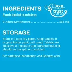 Nutramax Denosyl Liver and Brain Health Supplement for Medium Dogs, With S-Adenosylmethionine (SAMe)