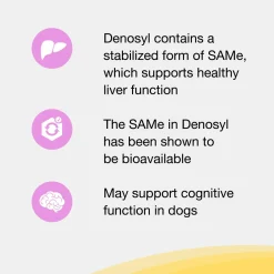 Nutramax Denosyl Liver and Brain Health Supplement for Small Dogs and Cats, With S-Adenosylmethionine (SAMe)