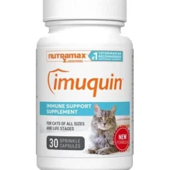 Nutramax Imuquin Immune Health Supplement for Cats, 30 Sprinkle Capsules