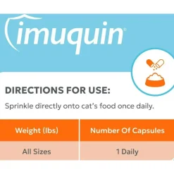 Nutramax Imuquin Immune Health Supplement for Cats, 30 Sprinkle Capsules