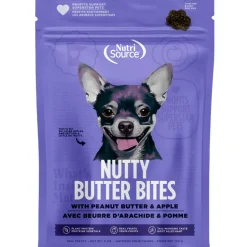 NutriSource Nutty Butter Bites with Peanut Butter & Apple Soft & Chewy Dogs Treats (6 oz)