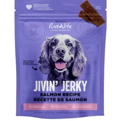 NutriSource PureVita LID Jivin' Jerky Salmon Recipe Dog Treats, 4-oz