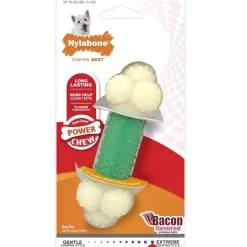 Nylabone Double Action Power Chew Durable Dog Toy Bacon