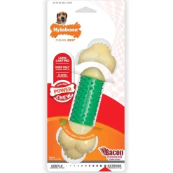 Nylabone Double Action Power Chew Durable Dog Toy Bacon