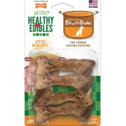 Nylabone Healthy Edibles Broth Bone Ham Flavor Dog Treats