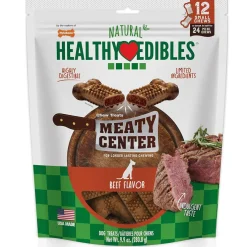 Nylabone Healthy Edibles Meaty Center Beef Flavor Natural Dog Treats