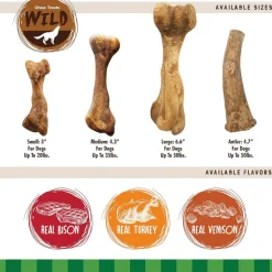 Nylabone Healthy Edibles Puppy WILD Natural Long-Lasting Turkey Flavor Bone Chew Treats for Puppies - Small/Regular , 4-count