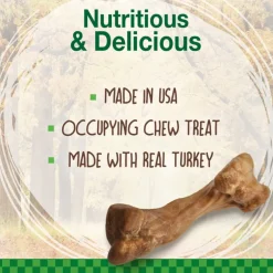 Nylabone Healthy Edibles Puppy WILD Natural Long-Lasting Turkey Flavor Bone Chew Treats for Puppies - Small/Regular , 4-count