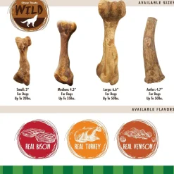 Nylabone Healthy Edibles WILD Natural Long Lasting Venison Antler Dog Chew Treats - Medium/Wolf, 10-count