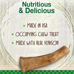 Nylabone Healthy Edibles WILD Natural Long Lasting Venison Antler Dog Chew Treats - Medium/Wolf, 10-count