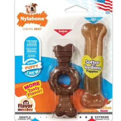 Nylabone Just for Puppies Teething Chew Ring Flavor Medley Dog Bone, X-Small/Petite, 2 count