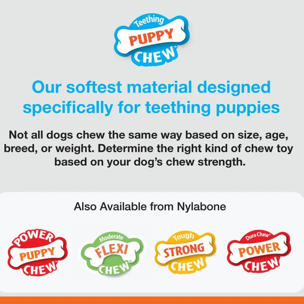 Nylabone Just for Puppies Teething Chew Classic Bone, Chicken Flavor, Medium Wolf, Up to 35 lbs