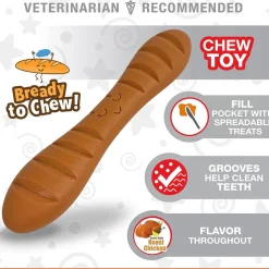 Nylabone Power Chew Baguette Dog Toy Roast Chicken Flavor, Large