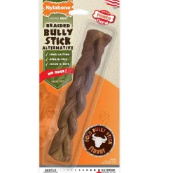 Nylabone Power Chew Braided Bully Stick Alternative Chew Toy for Dogs, Large