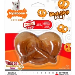 Nylabone Power Chew Pretzel Dog Toy Bacon & Peanut Butter