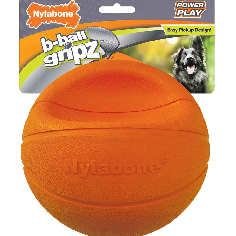 Nylabone Power Play Basketball B-Ball Gripz Dog Toy