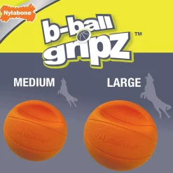 Nylabone Power Play Basketball B-Ball Gripz Dog Toy