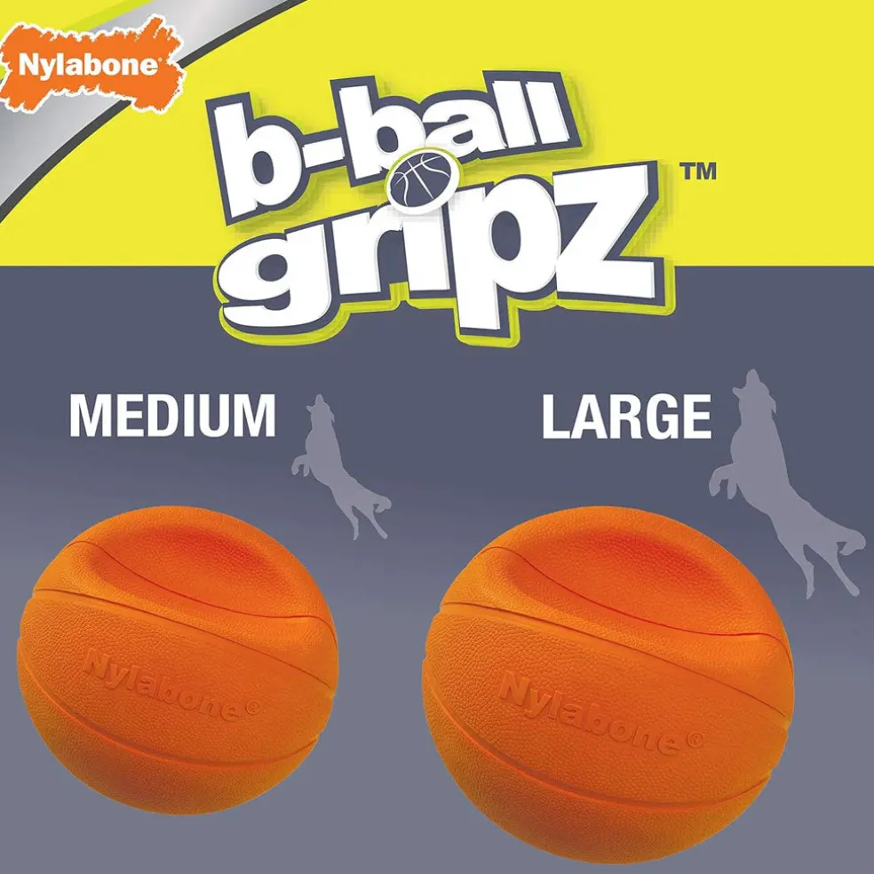 Nylabone Power Play Basketball B-Ball Gripz Dog Toy